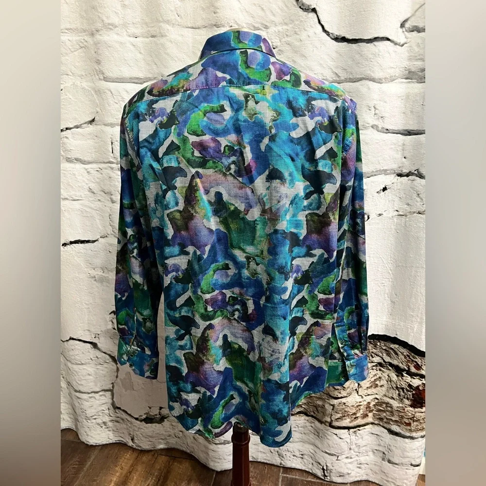 ROBERT GRAHAM‎ 100% COTTON CLASSIC FIT A.S. ROMA MEN`S SHIRT COLORFUL - Picture 11 of 12